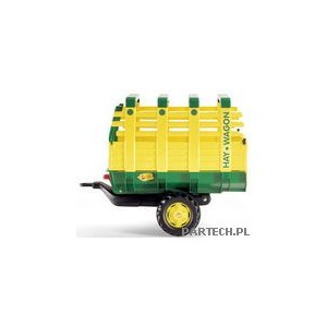 Rolly Toys Przyczepa do transportu siana z blokadą automatyczną, żółto-zielona   